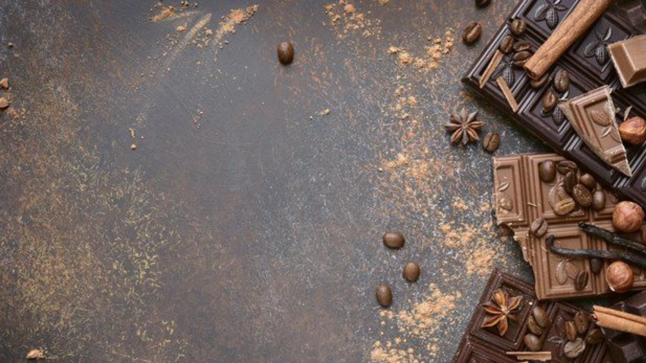 Chocolate, granos de café y especias